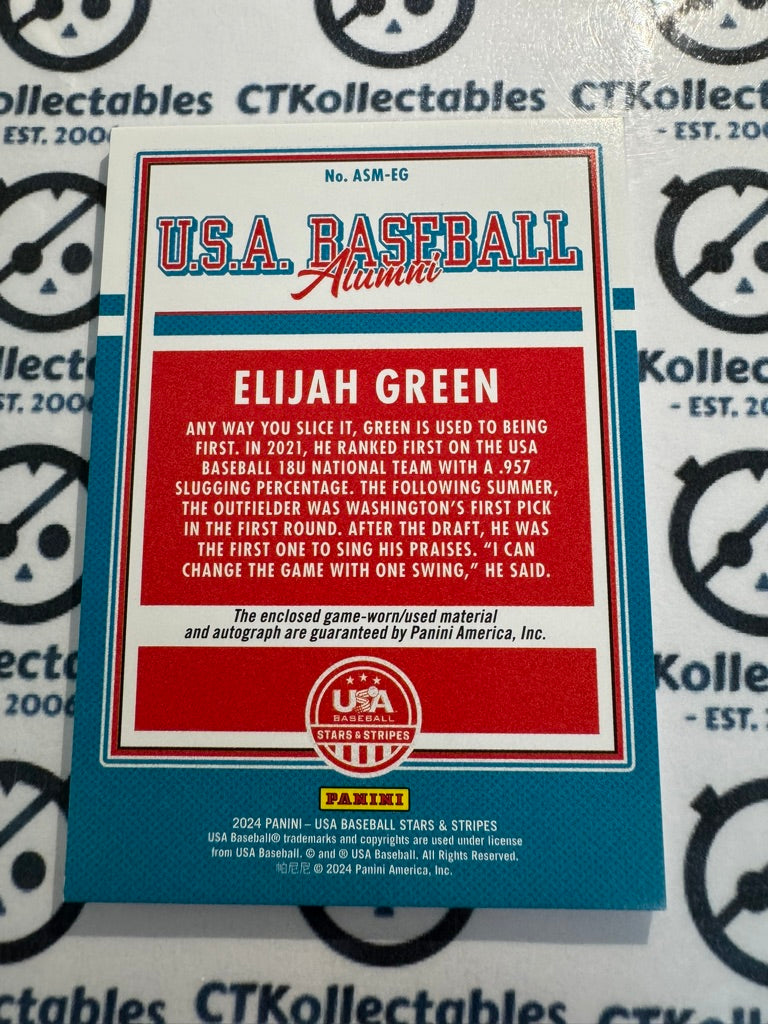 2024 Panini USA Stars & Stripes Elijah Green #3/4 Alumni Tag Patch Auto