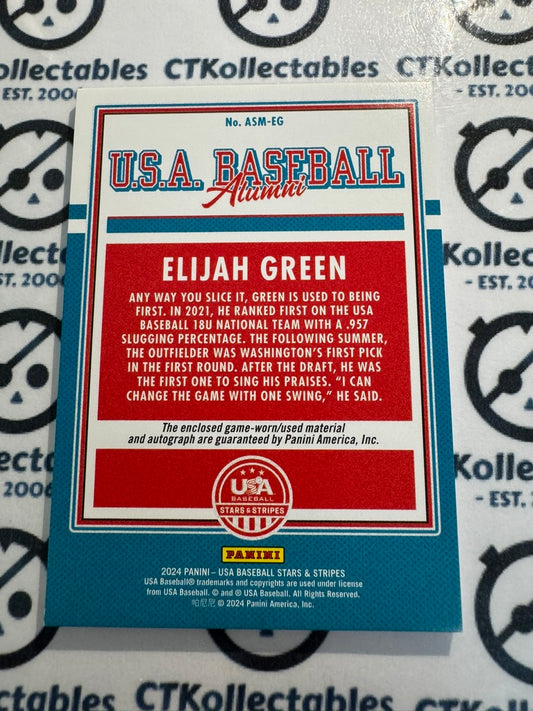 2024 Panini USA Stars & Stripes Elijah Green #3/4 Alumni Tag Patch Auto