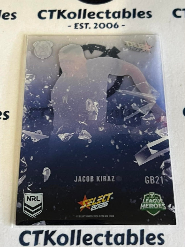 2026 Select NRL League Heroes Game Breakers #GB21 Jacob Kiraz Bulldogs