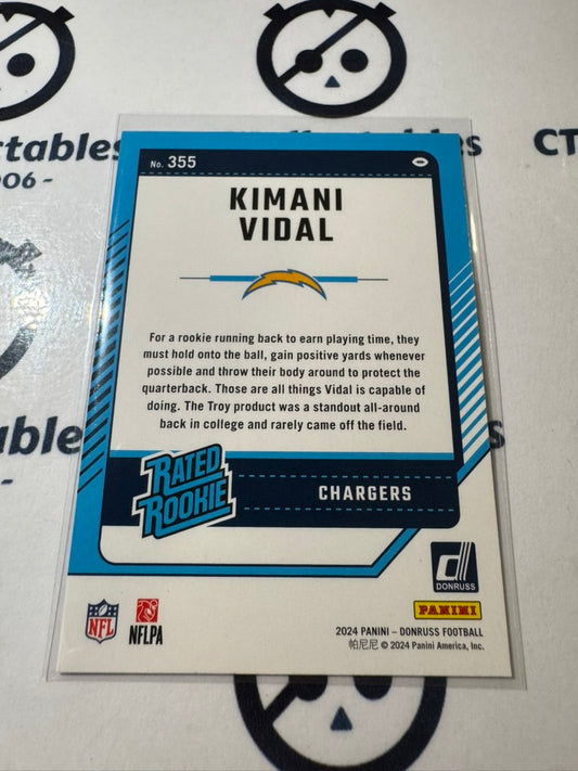 2024 NFL Panini Donruss Rated rookie #355 Kimani Vidal Chargers