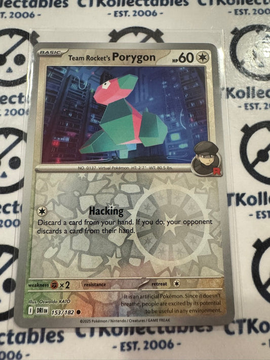 Team Rocket's Porygon Reverse Holo #153/182 Scarlet & Violet Destined Rivals