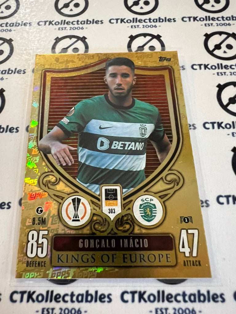 2023-24 TOPPS MATCH ATTAX Goncalo Bernardo Kings Of Europe #303 Soccer Card