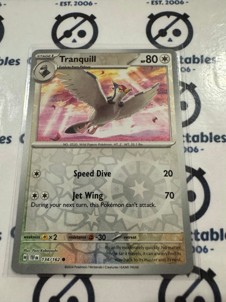 Tranquill Reverse Holo Scarlet & Violet Temporal Forces # 134/162 Pokemon