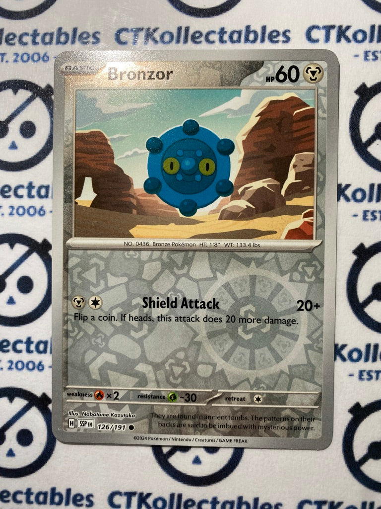 Bronzor Reverse Holo #126/191 Surging Sparks Pokémon TCG 2024