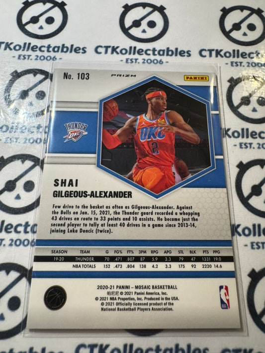 2020-21 NBA Panini Mosaic Shai Gilgeous-Alexander Orange Reactive Prizm #103 OKC