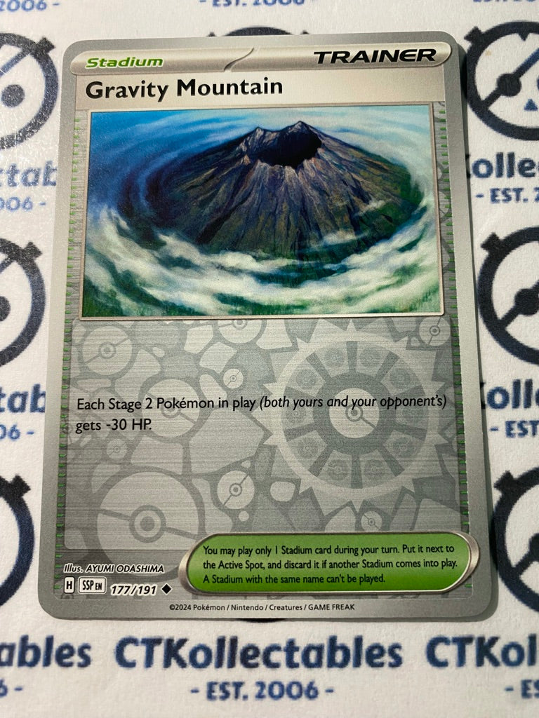 gravity mountain pokemon card Gravity Mountain Reverse Holo #177/191 Surging Sparks Pokémon TCG 2024 – CTKollectables