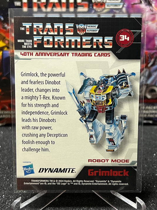 2024 TRANSFORMERS 40th ANNIVERSARY GRIMLOCK # 34 FOIL TRADING CARD