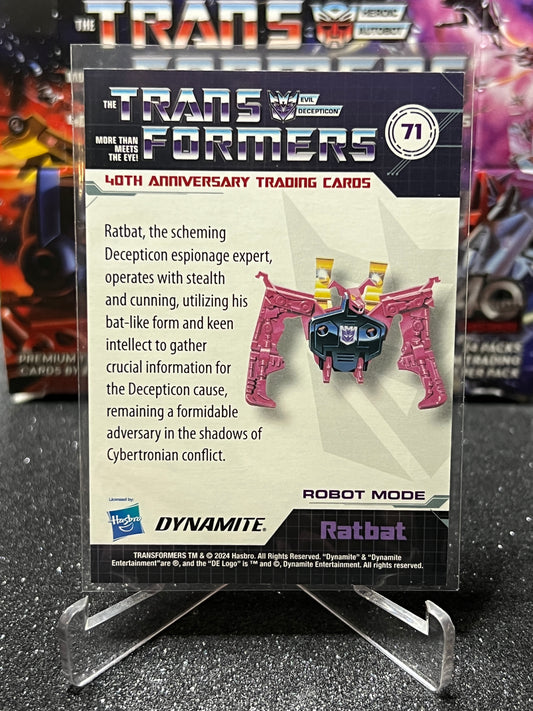 2024 TRANSFORMERS 40th ANNIVERSARY RATBAT # 71 FOIL TRADING CARD