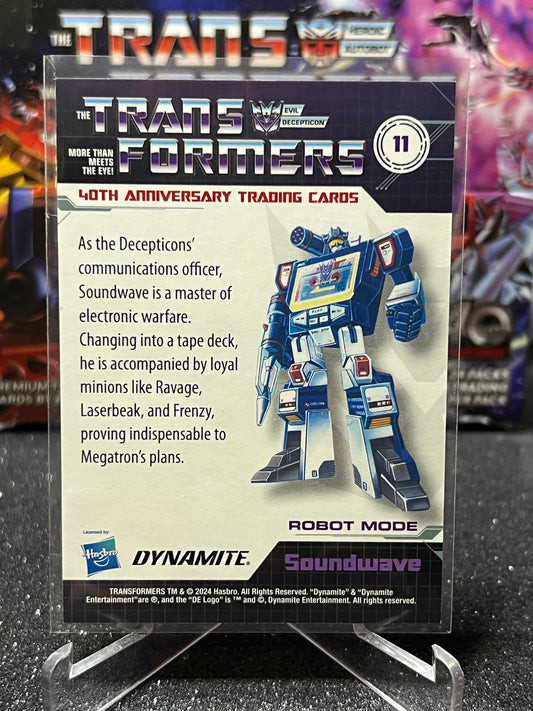 2024 TRANSFORMERS 40th ANNIVERSARY SOUNDWAVE # 11 FOIL TRADING CARD