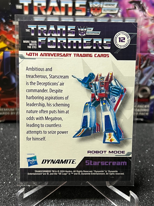 2024 TRANSFORMERS 40th ANNIVERSARY STARSCREAM # 12 FOIL TRADING CARD