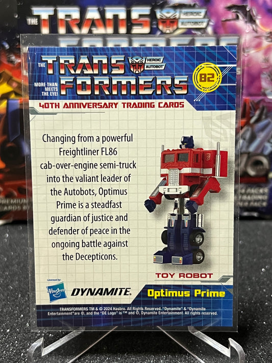 2024 TRANSFORMERS 40th ANNIVERSARY OPTIMUS PRIME # 82 NON-FOIL TRADING CARD