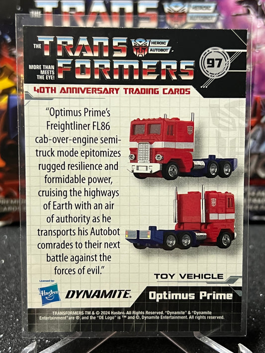 2024 TRANSFORMERS 40th ANNIVERSARY OPTIMUS PRIME #97 NON-FOIL TRADING CARD