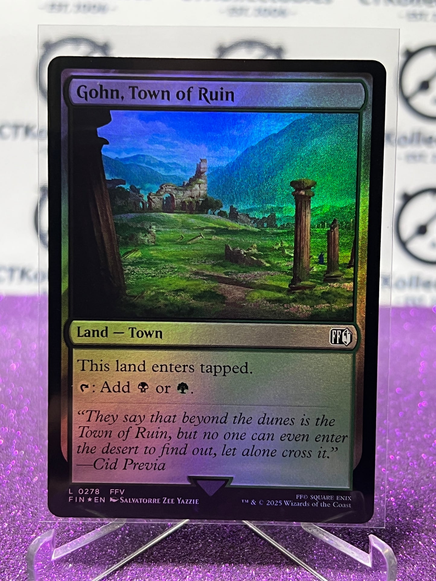 2025 MAGIC THE GATHERING FINAL FANTASY GOHN, TOWN OF RUIN # L 0278 LAND FOIL CARD