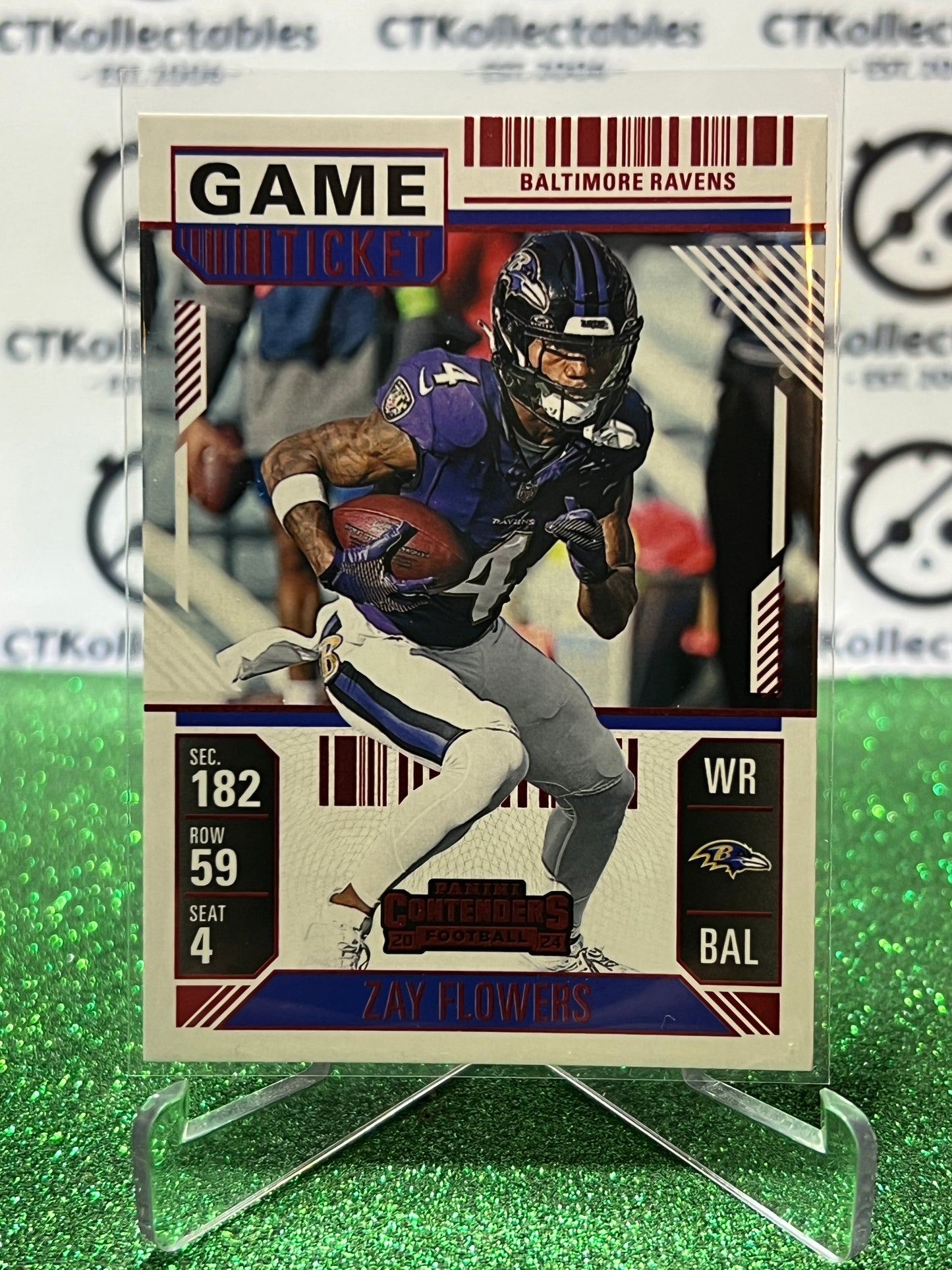 2024 PANINI CONTENDERS ZAY FLOWERS # 8 RED BALTIMORE RAVENS NFL GRIDIRON CARD