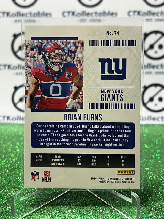 2024 PANINI CONTENDERS BRIAN BURNS # 74 RED NEW YORK GIANTS NFL GRIDIRON CARD