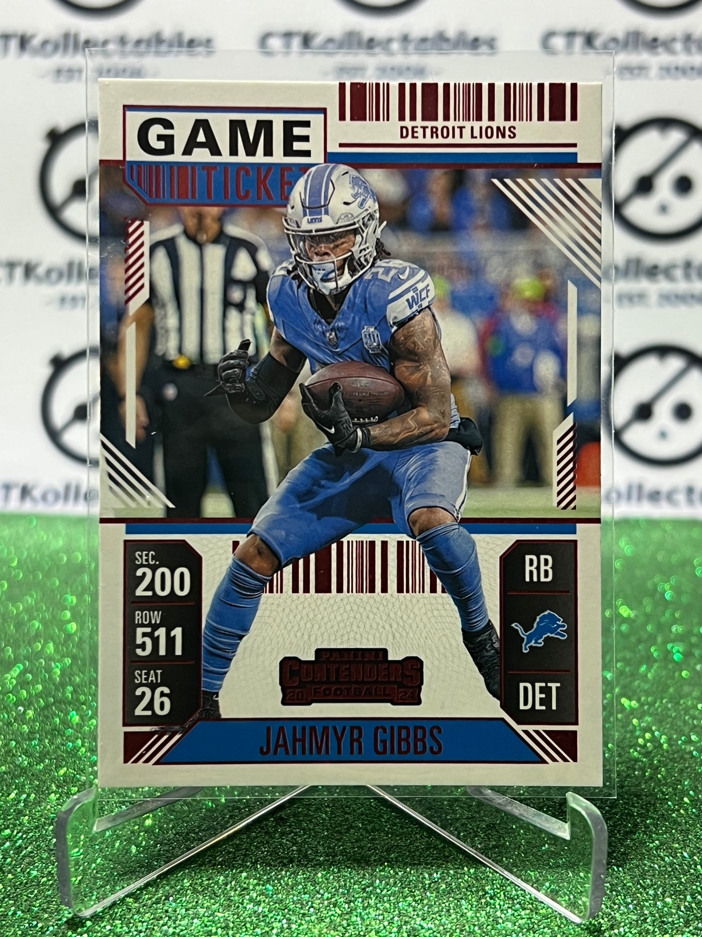 2024 PANINI CONTENDERS JAHMYR GIBBS # 32 RED DETROIT LIONS NFL GRIDIRON CARD