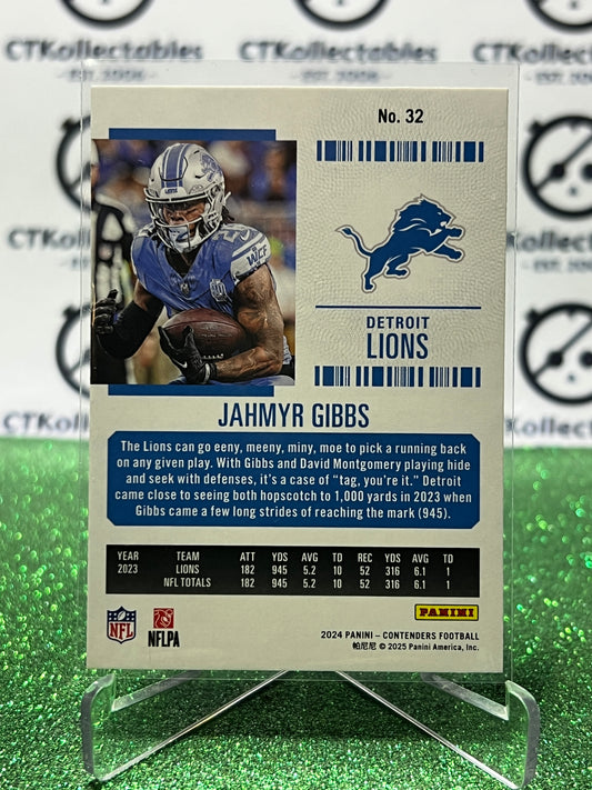 2024 PANINI CONTENDERS JAHMYR GIBBS # 32 RED DETROIT LIONS NFL GRIDIRON CARD