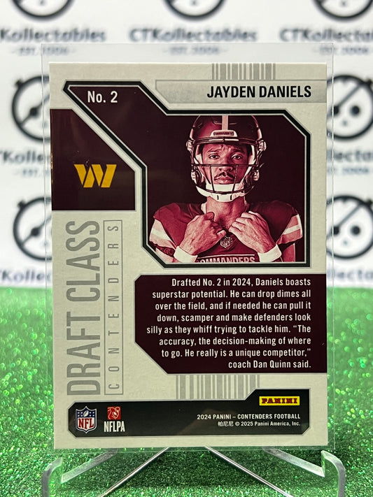 2024 PANINI CONTENDERS JAYDEN DANIELS # 2 RC DRAFT CLASS WASHINGTON COMMANDERS NFL GRIDIRON CARD