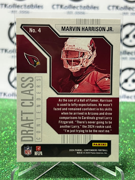 2024 PANINI CONTENDERS MARVIN HARRISON JR. # 4 RC DRAFT CLASS ARIZONA CARDINALS NFL GRIDIRON CARD
