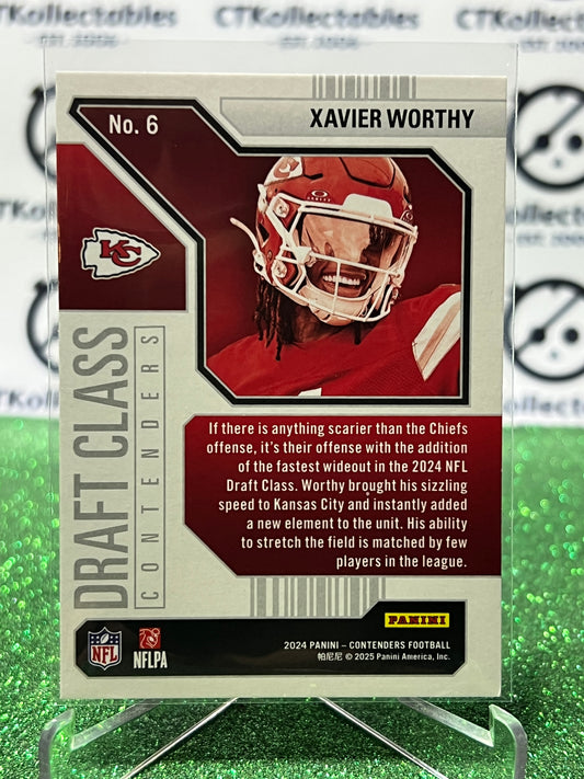 2024 PANINI CONTENDERS XAVIER WORTHY # 6 RC DRAFT CLASS KANSAS CITY CHIEFS NFL GRIDIRON CARD