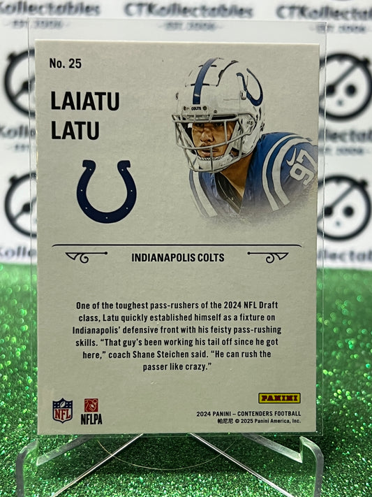 2024 PANINI CONTENDERS LAIATU LATU # 25 ROOKIE STALLIONS INDIANAPOLIS COLTS NFL GRIDIRON CARD