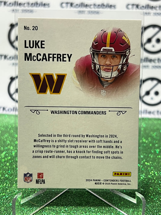 2024 PANINI CONTENDERS LUKE McCAFFREY # 20 ROOKIE STALLIONS WASHINGTON COMMANDERS NFL GRIDIRON CARD