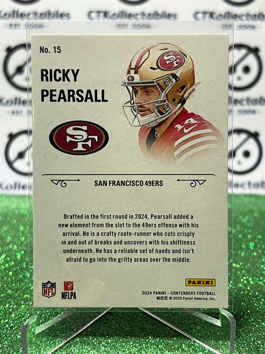 2024 PANINI CONTENDERS RICKY PEARSALL # 15 ROOKIE STALLIONS SAN FRANCISCO 49ERS NFL GRIDIRON CARD