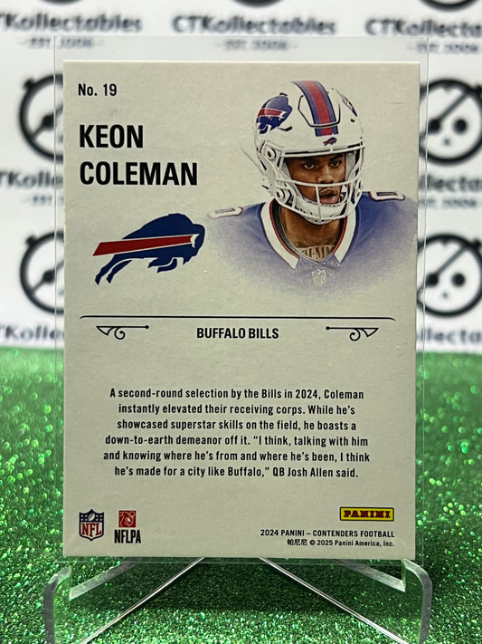 2024 PANINI CONTENDERS KEON COLEMAN # 19 ROOKIE STALLIONS BUFFALO BILLS NFL GRIDIRON CARD