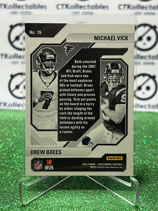 2024 PANINI CONTENDERS MICHAEL VICK FALCONS/ DREW BREES CHARGERS # 19 DRAFT CLASS NFL GRIDIRON CARD
