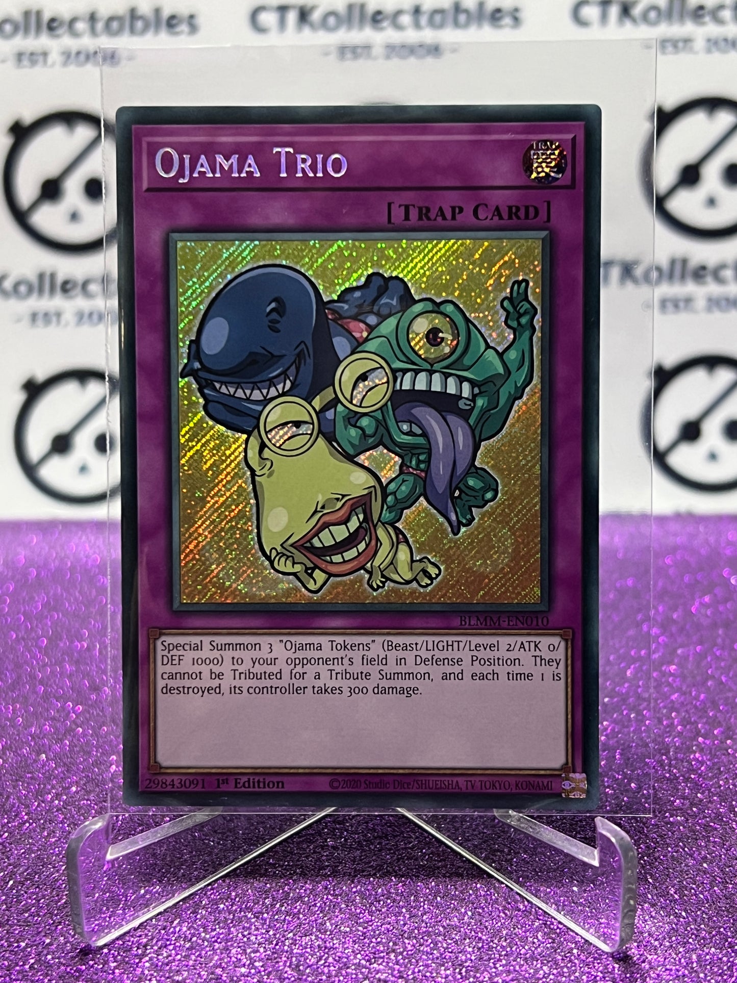 YU-GI-OH! BATTLES OF LEGEND MONSTER MAYHEM OJAMA TRIO # BLMM-EN010 1ST EDITION CARD