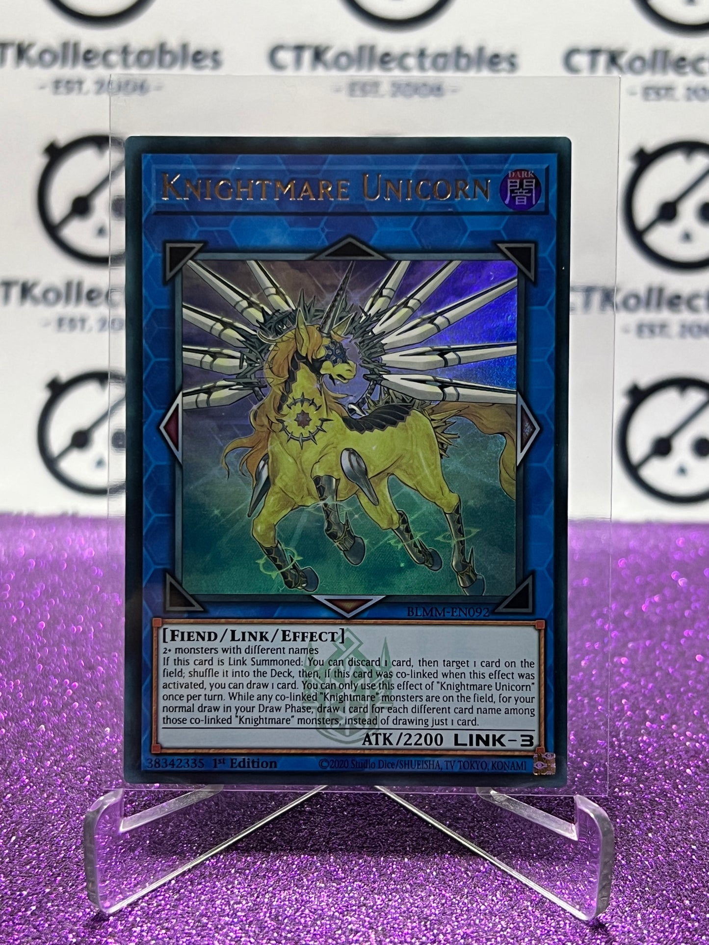 YU-GI-OH! BATTLES OF LEGEND MONSTER MAYHEM KNIGHTMARE UNICORN # BLMM-EN092 ULTRA RARE 1ST EDITION CARD