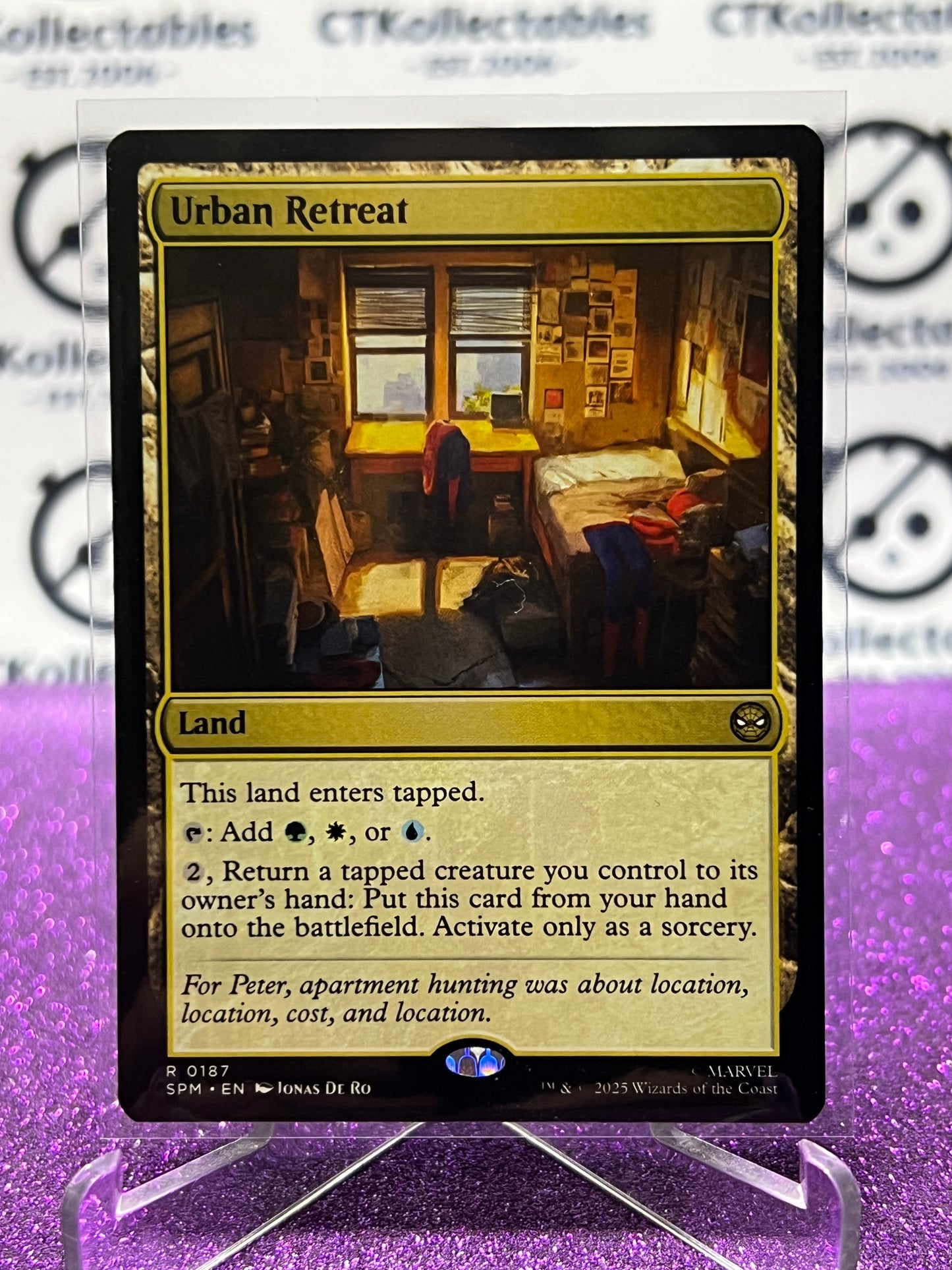 2025 MAGIC THE GATHERING SPIDER-MAN URBAN RETREAT # R 0187 RARE NON-FOIL LAND CARD
