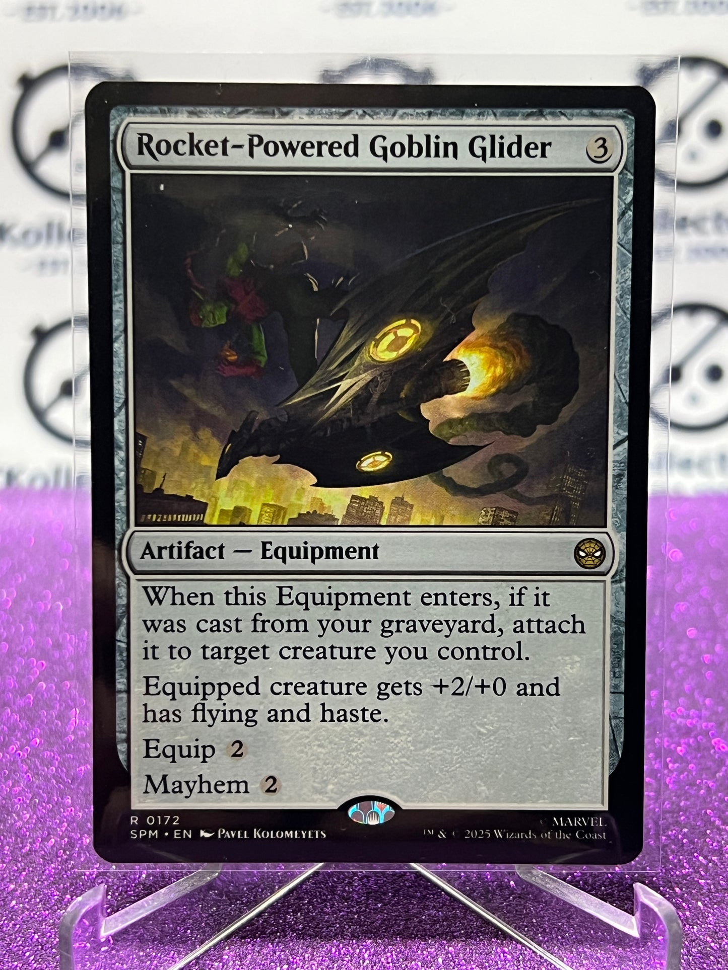 2025 MAGIC THE GATHERING SPIDER-MAN ROCKET-POWERED GOBLIN GLIDER # R 0172 RARE NON-FOIL ARTIFACT CARD
