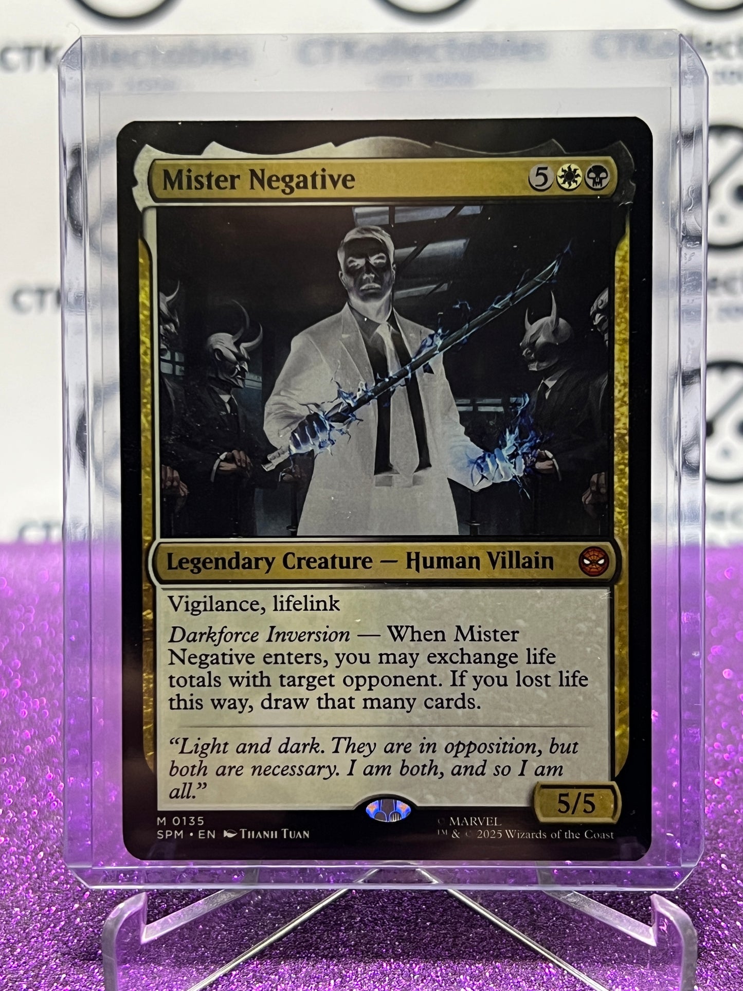 2025 MAGIC THE GATHERING SPIDER-MAN MISTER NEGATIVE # M 0135 MYSTIC NON-FOIL LEGENDARY CREATURE CAR