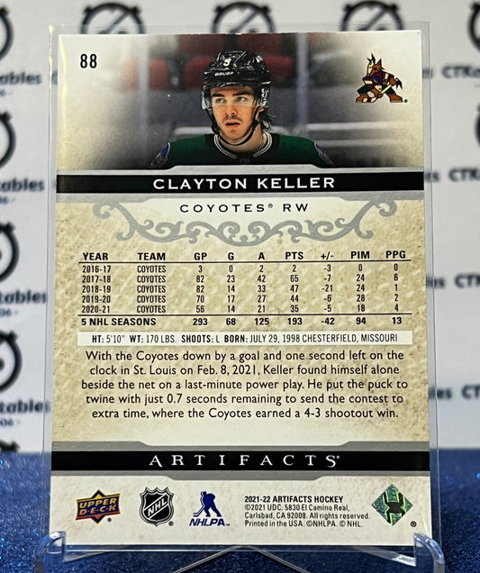 2021-22 UPPER DECK ARTIFACTS CLAYTON KELLER # 88 BASE SILVER ARIZONA COYOTES NHL HOCKEY CARD