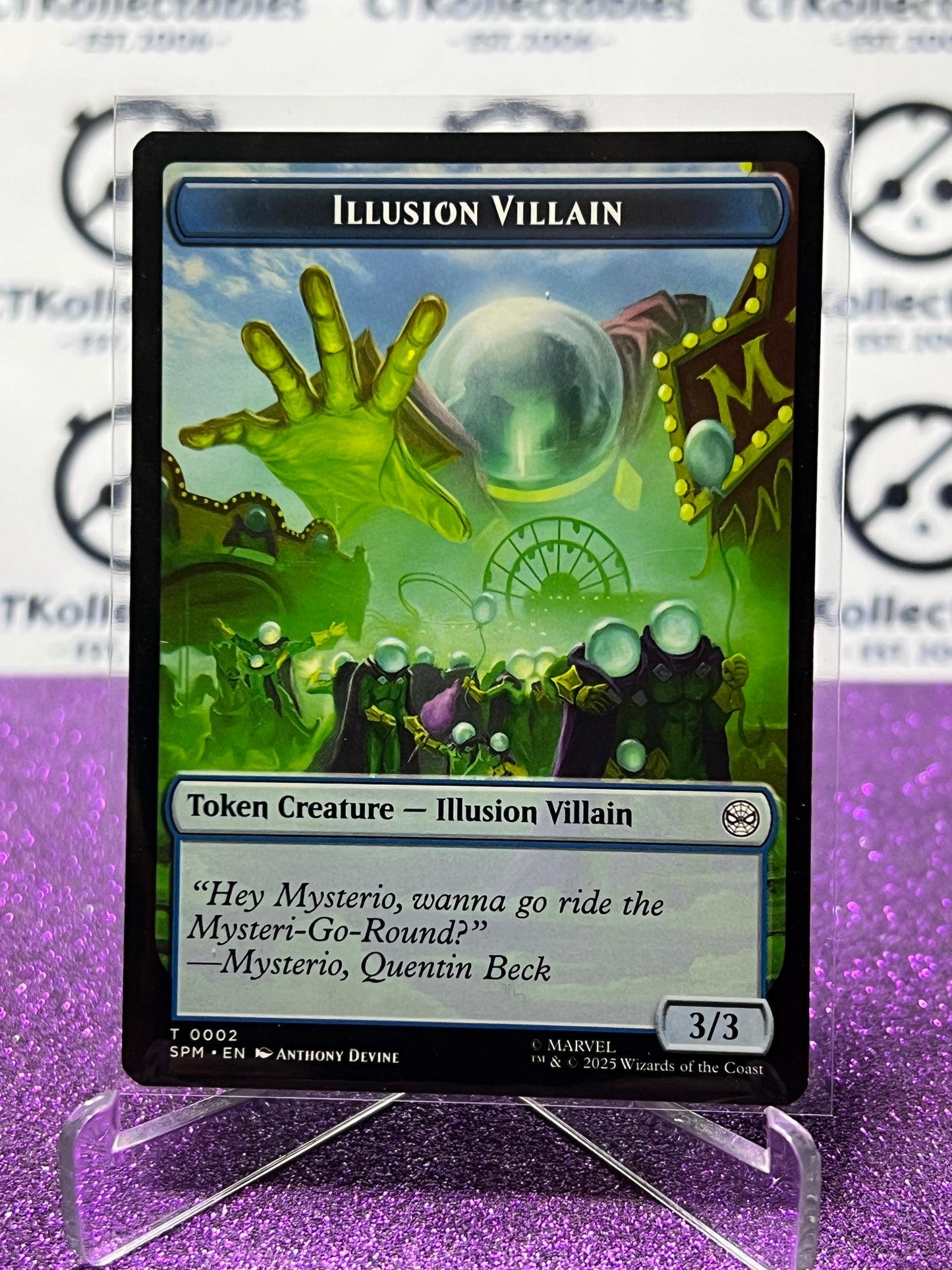 2025 MAGIC THE GATHERING SPIDER-MAN ILLUSION VILLAIN/SPIDER # T 0002/0003 NON-FOIL TOKEN CARD