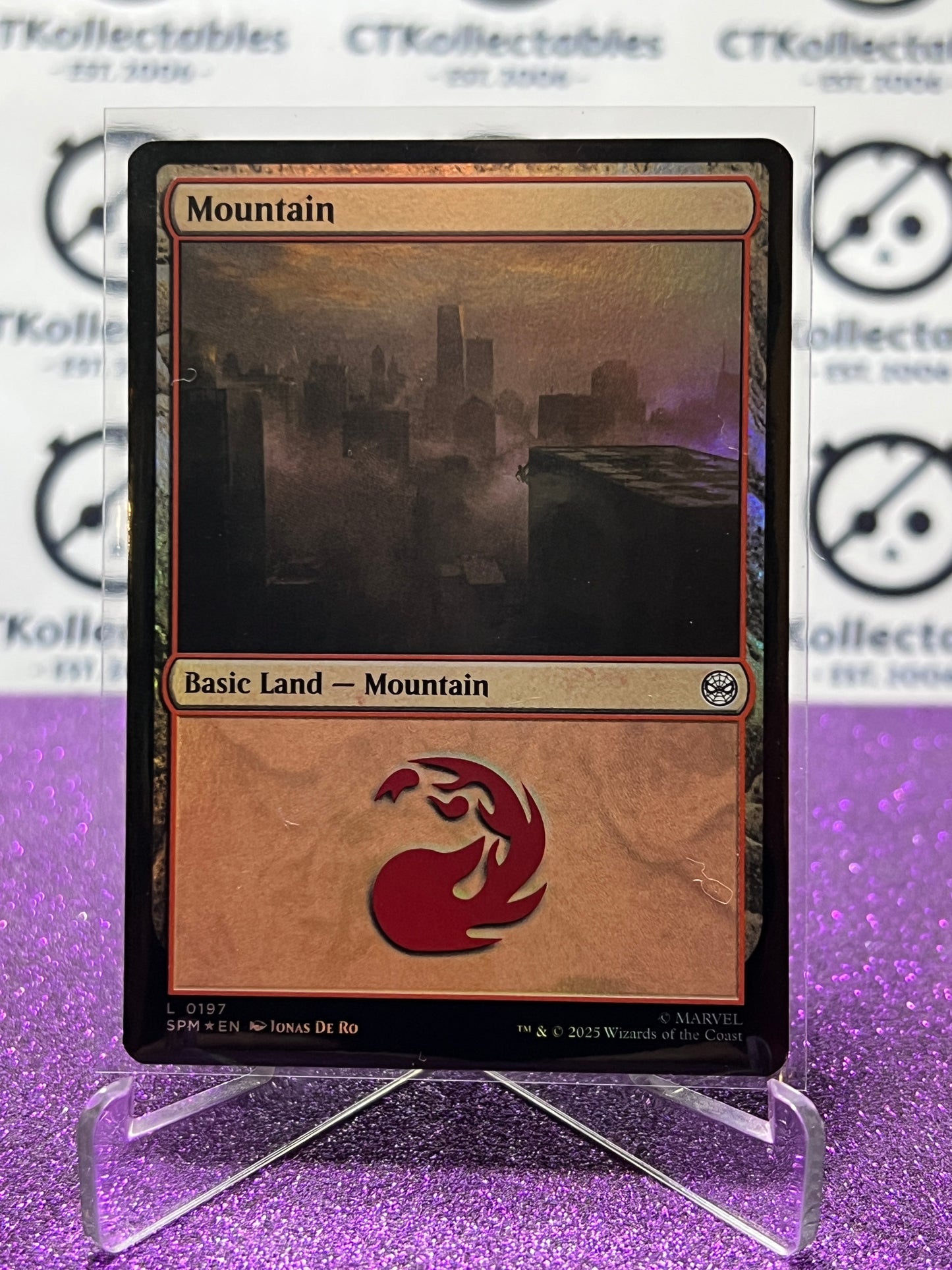 2025 MAGIC THE GATHERING SPIDER-MAN MOUNTAIN # L 0197 FOIL LAND CARD