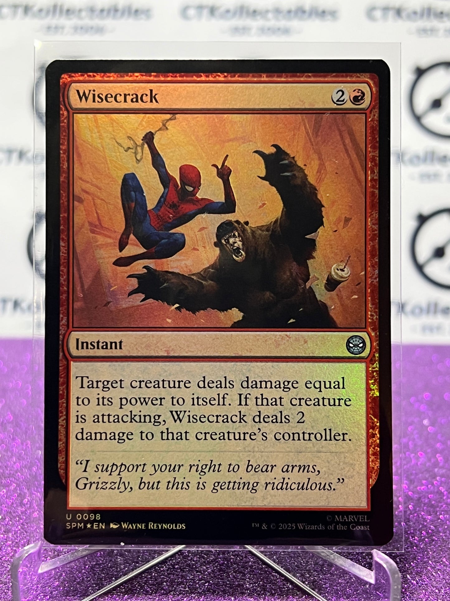 2025 MAGIC THE GATHERING SPIDER-MAN WISECRACK # U 0098 UNCOMMON FOIL INSTANT CARD