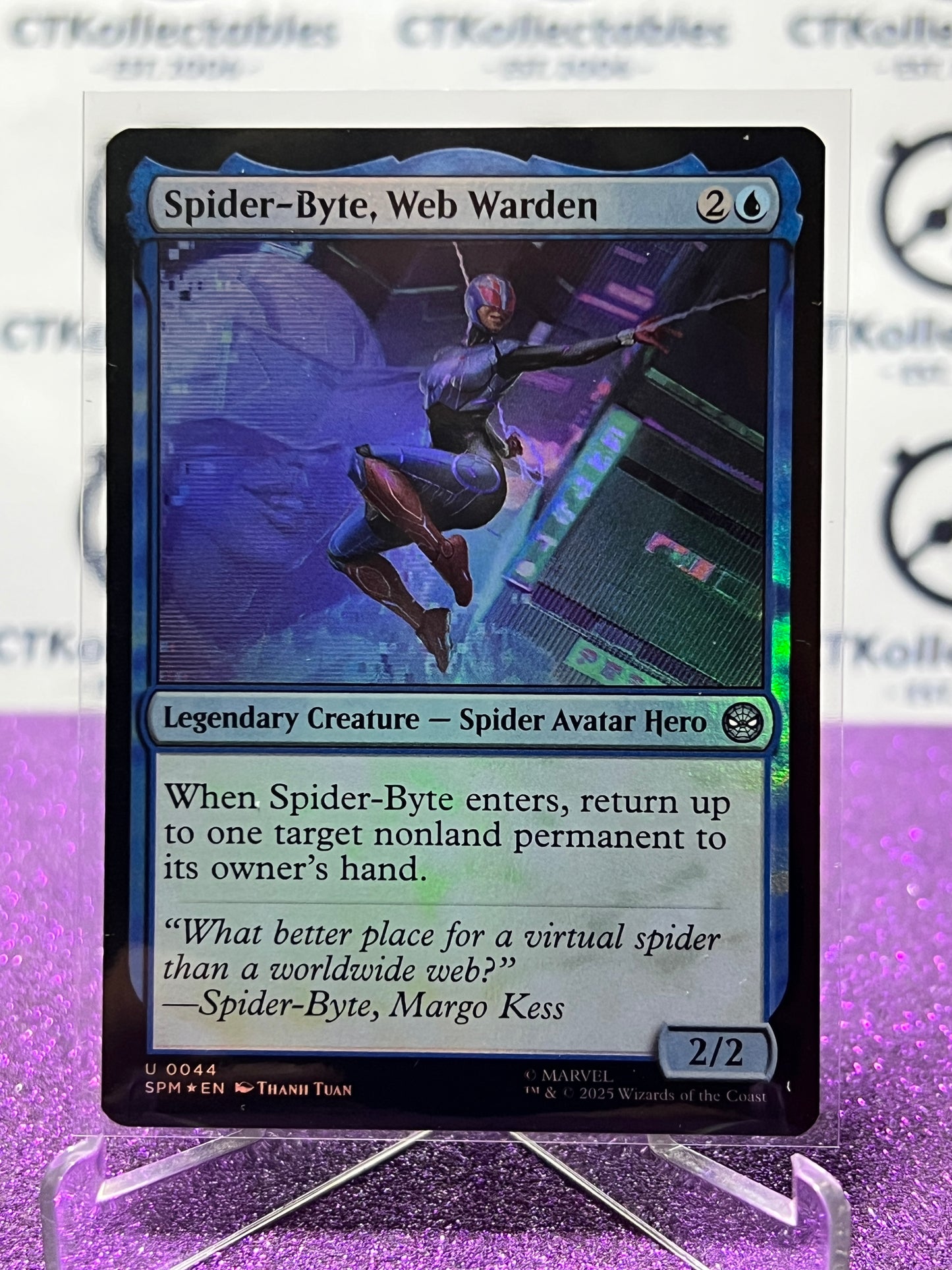 2025 MAGIC THE GATHERING SPIDER-MAN SPIDER-BYTE, WEB WARDEN # U 0044 UNCOMMON FOIL LEGENDARY CREATURE CARD