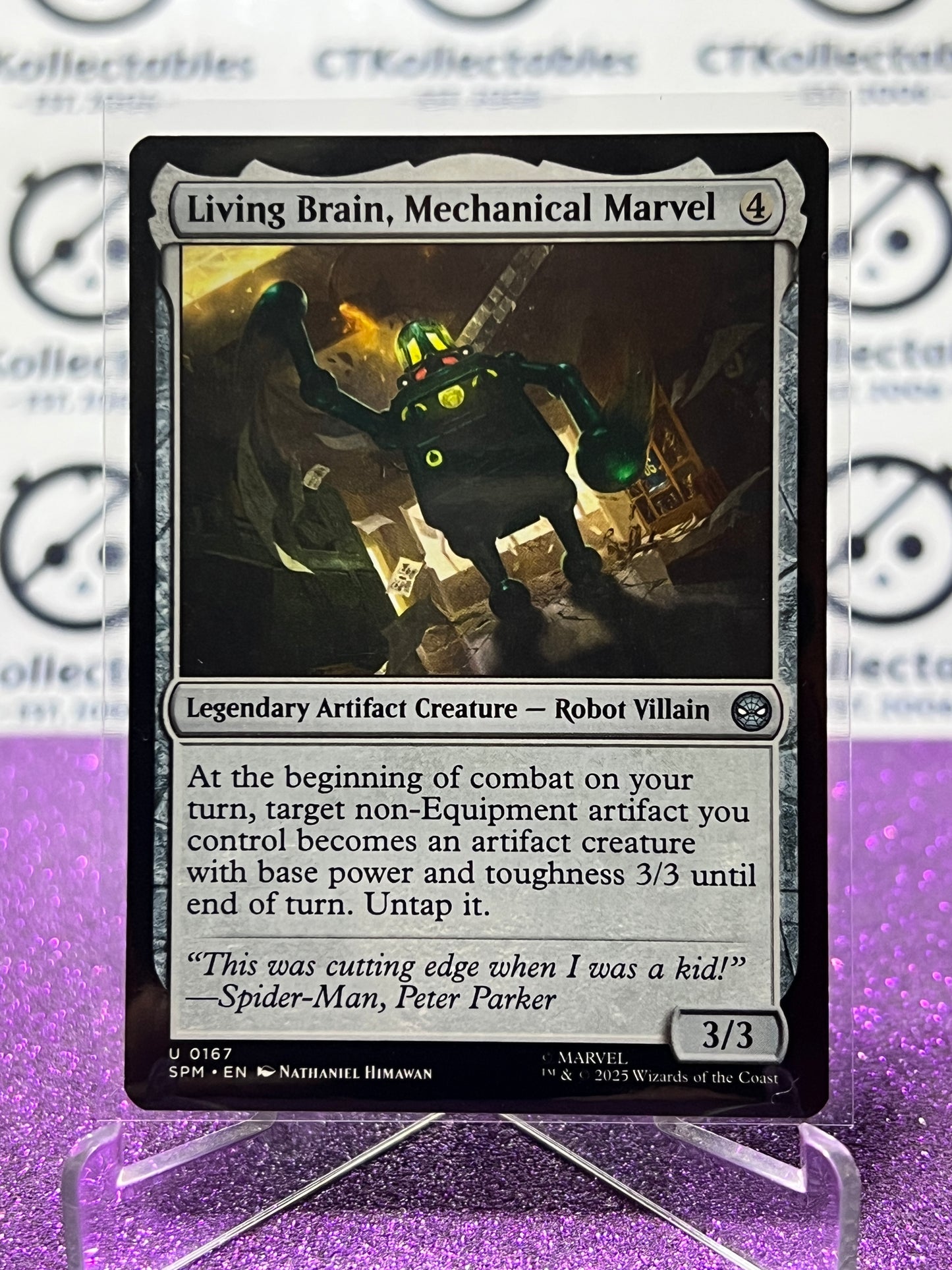 2025 MAGIC THE GATHERING SPIDER-MAN LIVING BRAIN, MECHANICAL MARVEL # U 0167 UNCOMMON NON-FOIL LEGENDARY ARTIFACT CARD