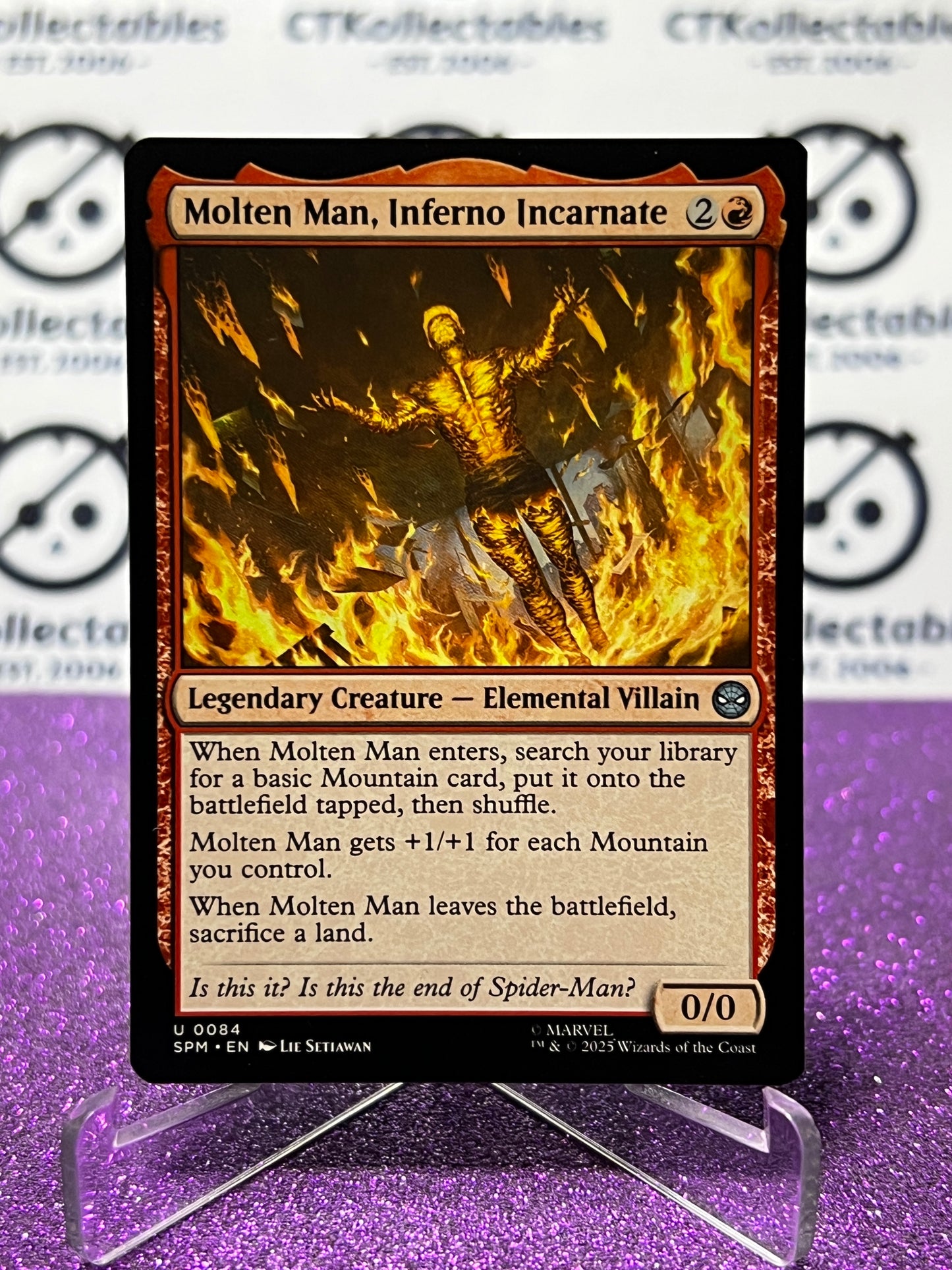2025 MAGIC THE GATHERING SPIDER-MAN MOLTEN MAN, INFERNO INCARNATE # U 0084 UNCOMMON NON-FOIL LEGENDARY CREATURE CARD