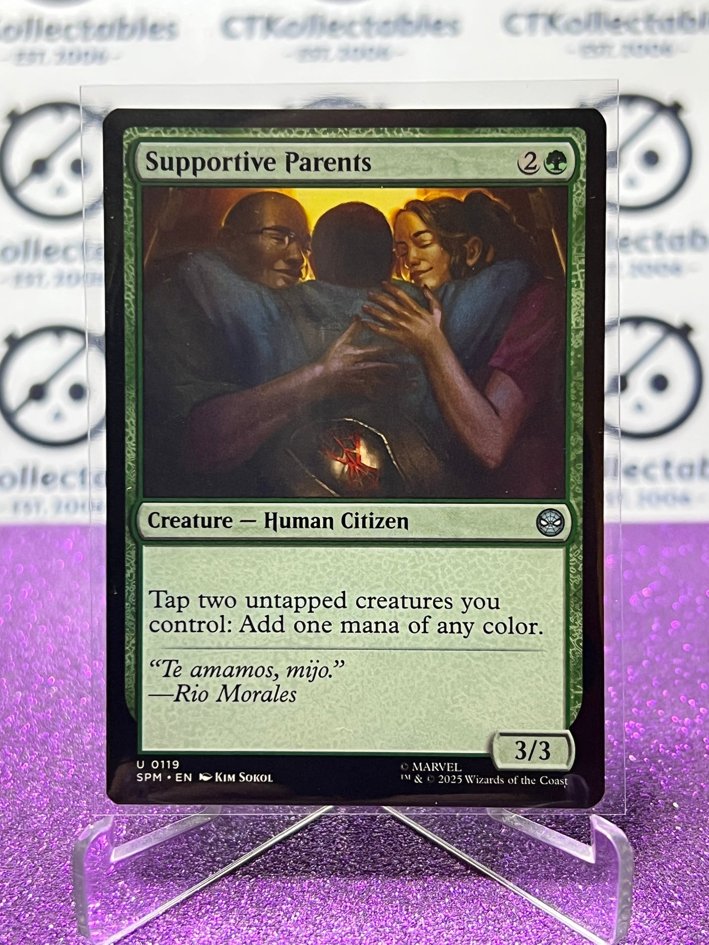 2025 MAGIC THE GATHERING SPIDER-MAN SUPPORTIVE PARENTS # U 0119 UNCOMMON NON-FOIL CREATURE CARD