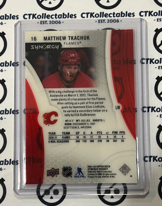 2021-22 UPPER DECK SYNERGY MATTHEW TKACHUK # 16 HOCKEY NHL CALGARY FLAMES CARD