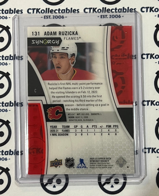 2021-22 UPPER DECK SYNERGY ADAM RUZICKA # 131 ROOKIE HOCKEY NHL CALGARY FLAMES CARD