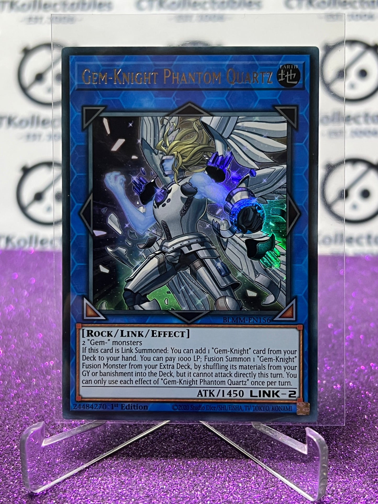 YU-GI-OH! BATTLES OF LEGEND MONSTER MAYHEM GEM-KNIGHT PHANTOM QUARTZ # BLMM-EN156 1ST EDITION CARD
