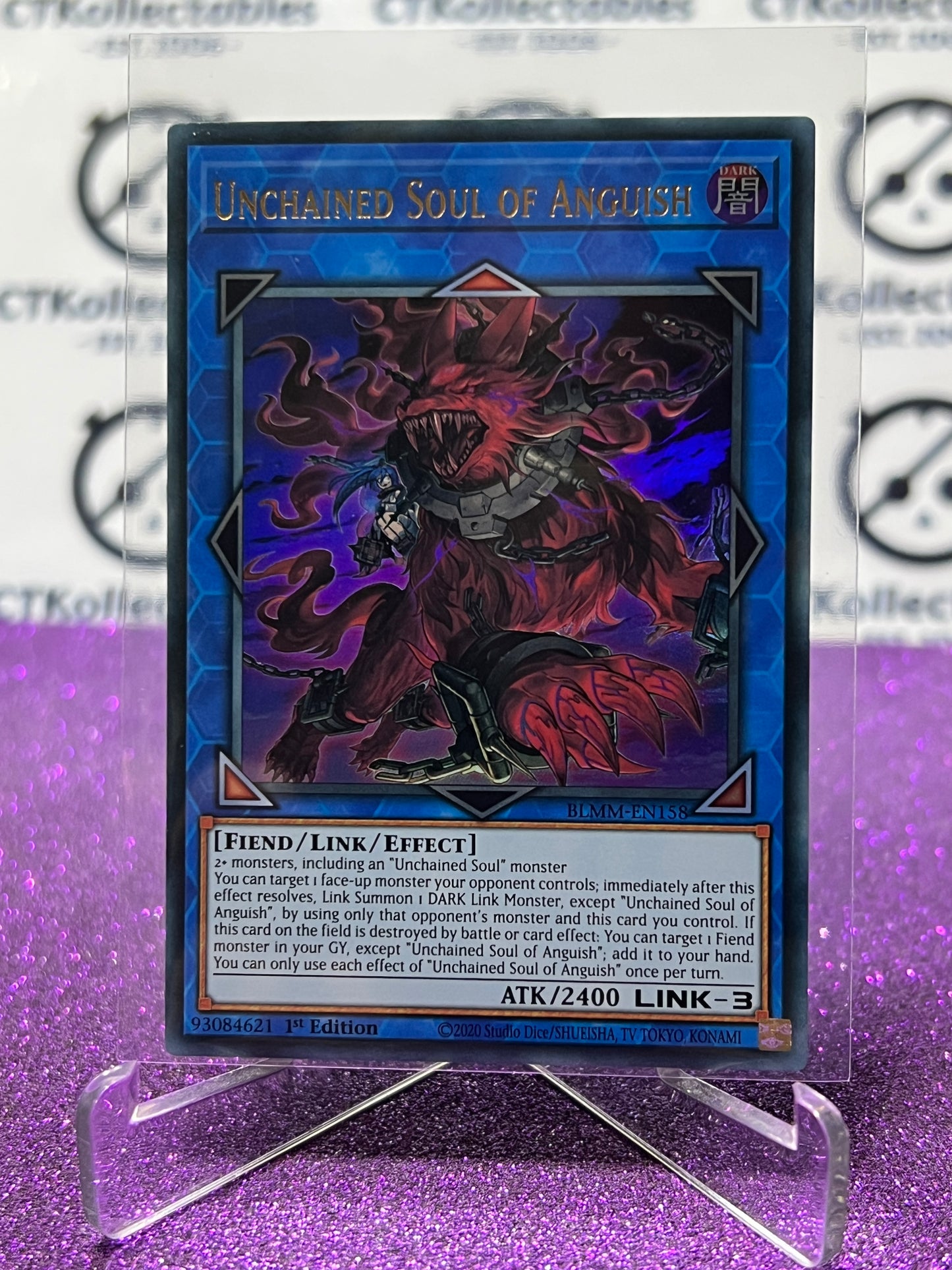 YU-GI-OH! BATTLES OF LEGEND MONSTER MAYHEM UNCHAINED SOUL OF ANGUISH # BLMM-EN158 1ST EDITION CARD