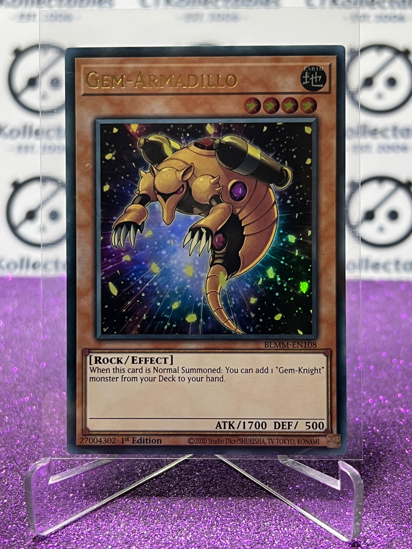 YU-GI-OH! BATTLES OF LEGEND MONSTER MAYHEM GEM-ARMADILLO # BLMM-EN108 1ST EDITION CARD