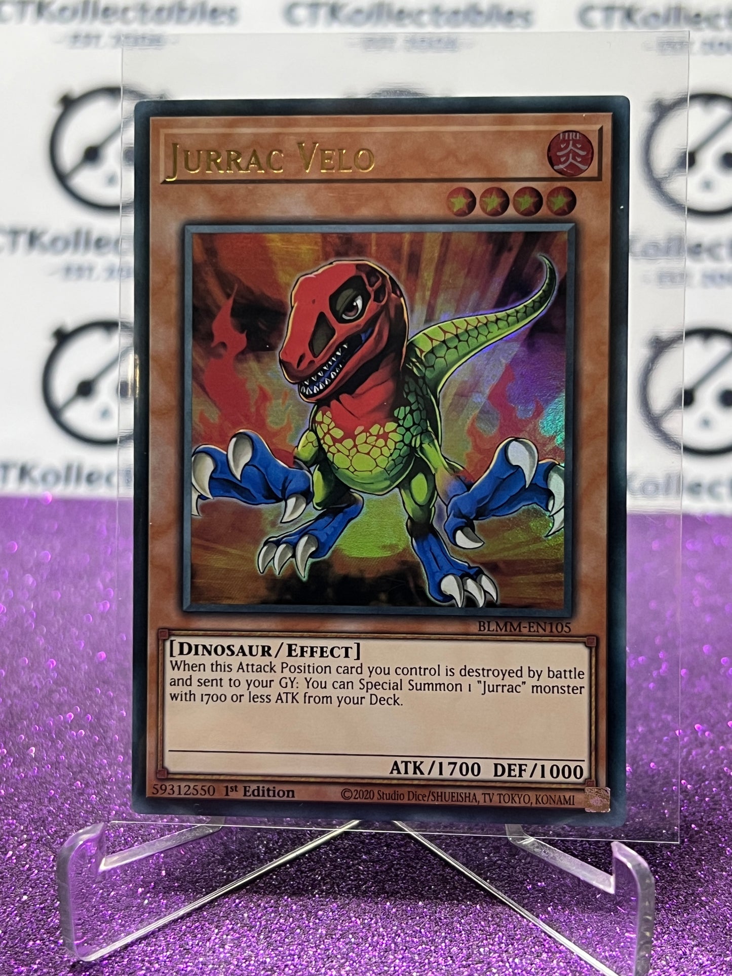 YU-GI-OH! BATTLES OF LEGEND MONSTER MAYHEM JURRAC VELO # BLMM-EN105 1ST EDITION CARD