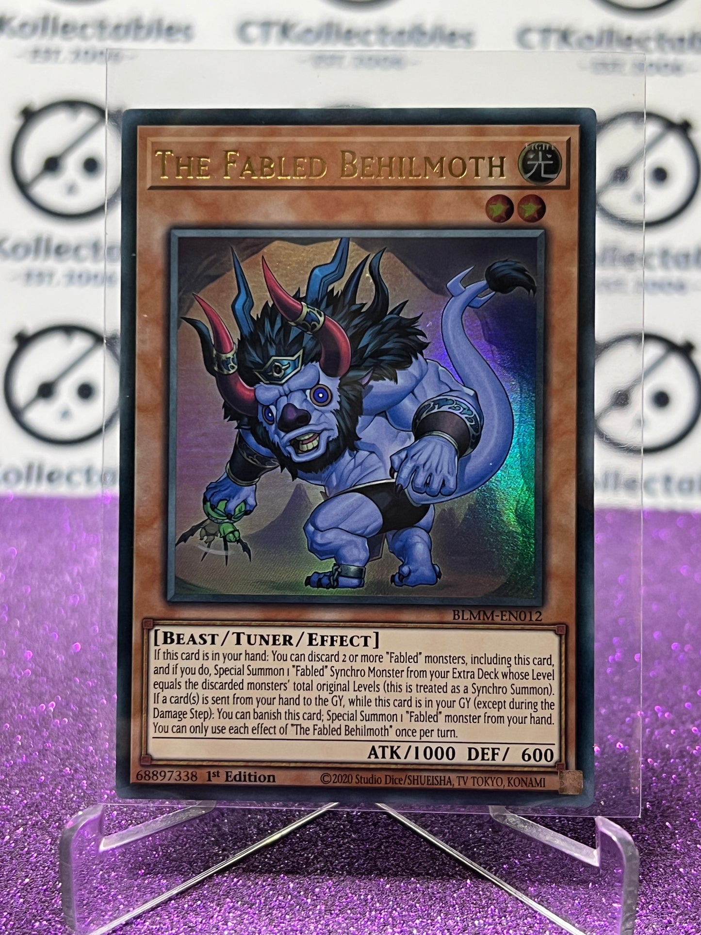 YU-GI-OH! BATTLES OF LEGEND MONSTER MAYHEM THE FABLED BEHILMOTH # BLMM-EN012 1ST EDITION CARD