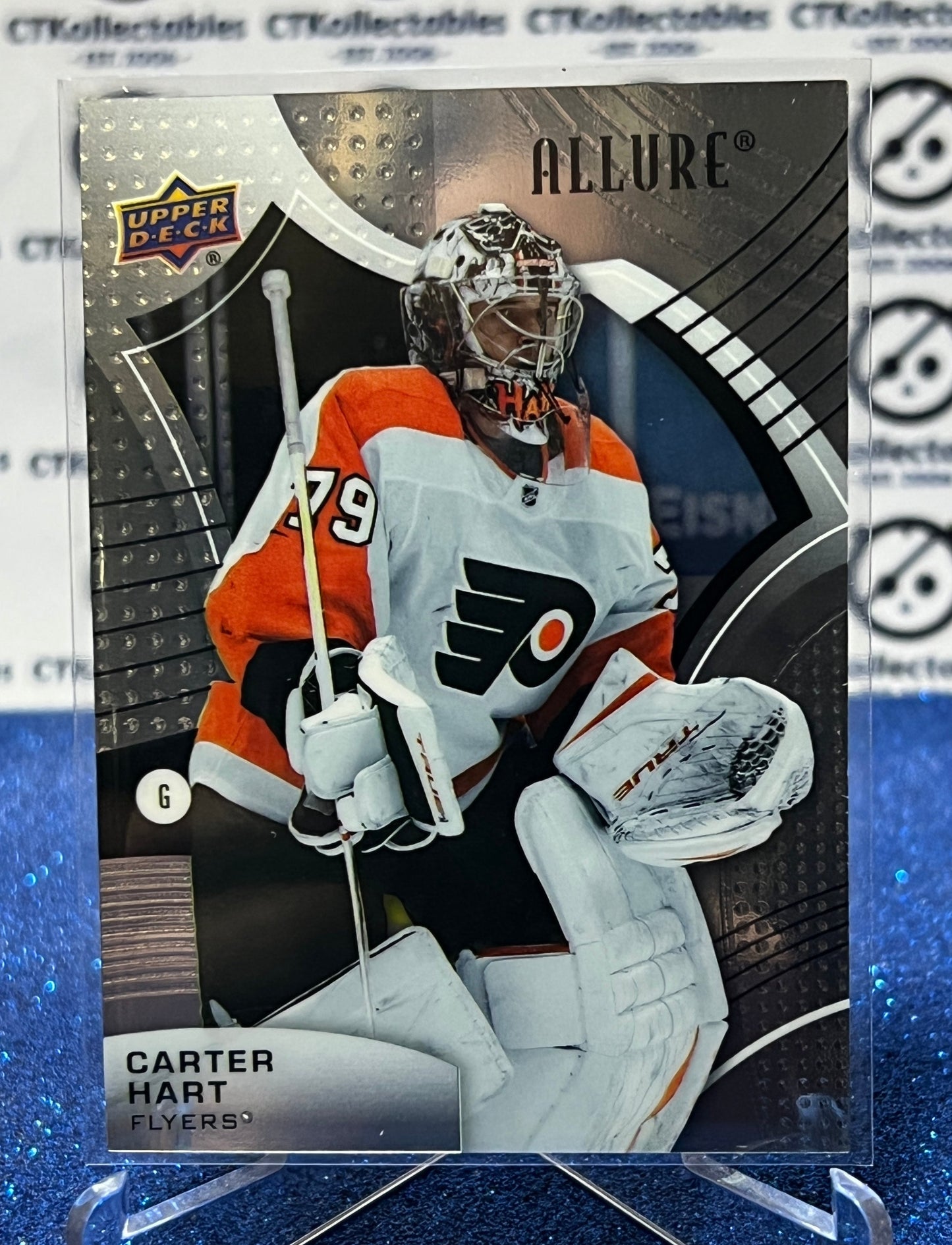 2021-22 UPPER DECK ALLURE CARTER HART # 58 PHILADELPHIA FLYERS NHL HOCKEY CARD